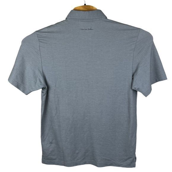 Travis Mathew Gray Striped Short Sleeve Collared Polo Shirt Medium Logo Sleeve‎ - Picture 3 of 7